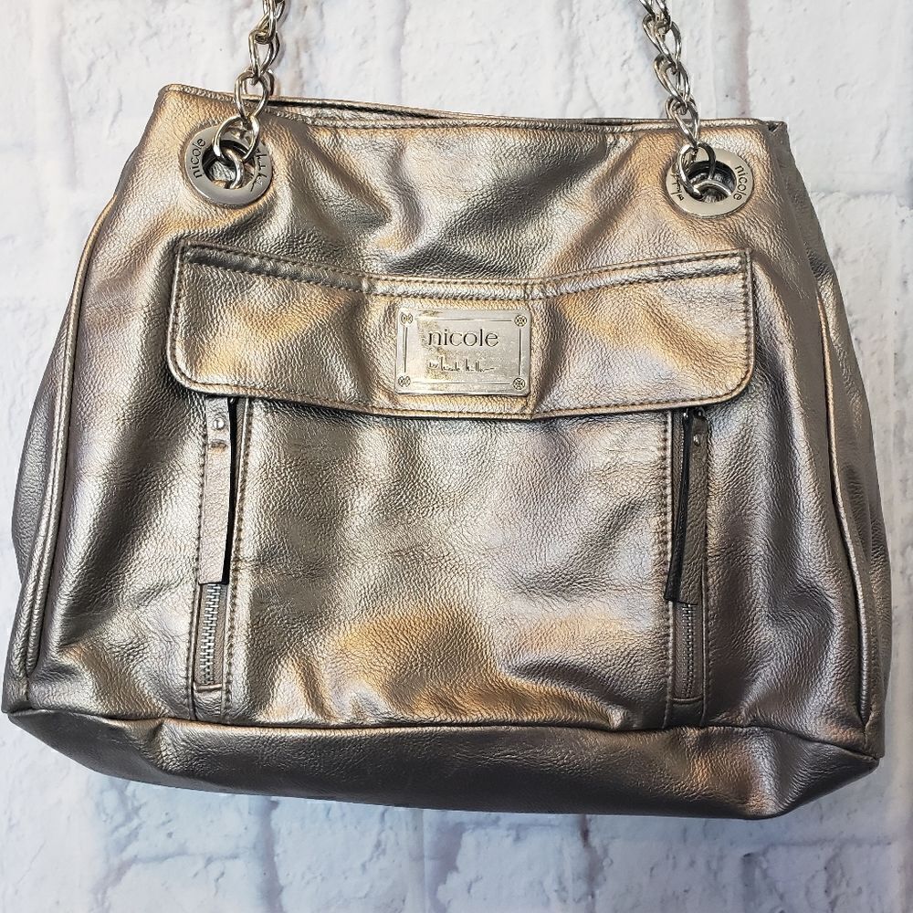 NICOLE MILLER Metallic Shoulder Bag